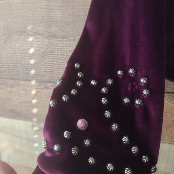 western velvet 2 piece outfit vintage early 90's 1849 brand - Picture 8 of 8